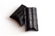 Bild von Leather Cigar Case 1/3 Black Croc
