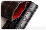 Bild von Leather Cigar Case 1/3 Black Croc