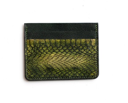 Green Leather Credit Card Wallet 1/1 の画像