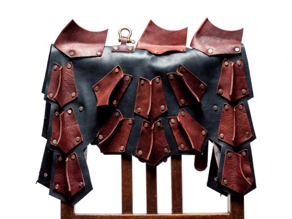 Picture of Leather Dog Armor Brown/Blue Calf